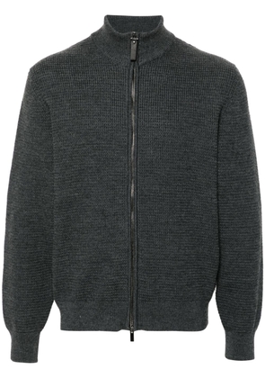 Canali zip-up merino-wool cardigan - Grey