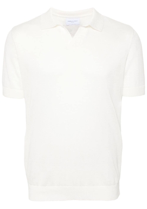 Family First knitted cotton polo shirt - White