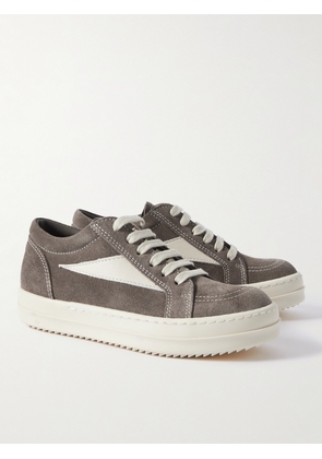 RICK OWENS KIDS - Vintage Leather-Trimmed Suede Sneakers - Men - Gray - IT 26