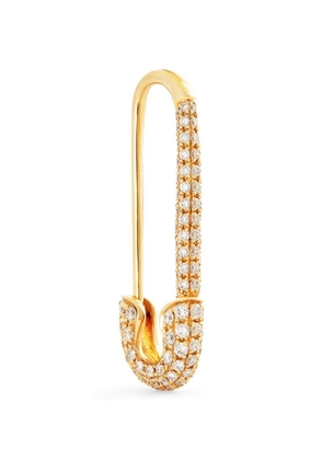Anita Ko Yellow Gold And Diamond Safety Pin Single Left Earring