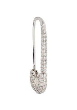 Anita Ko White Gold And Diamond Safety Pin Single Right Earring