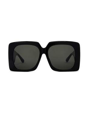 Linda Farrow Sierra Square Sunglasses in Black - Black. Size all.