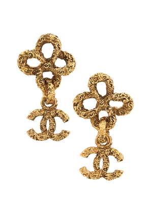chanel Chanel Coco Mark Dangle Earrings in Gold - Metallic Gold. Size all.