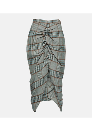 Vivienne Westwood Panther checked gathered midi skirt