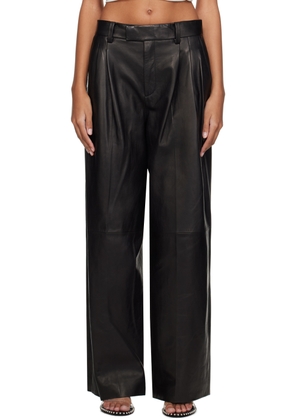 Alexander Wang Black Tailored Leather Trousers