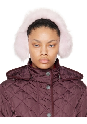 Burberry Pink Sheep Leather Shearling Ear Warmers