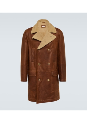 Brunello Cucinelli Shearling-lined leather coat