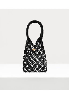 Vivienne Westwood Thrawler Large Macrame Handbag Polyester Black