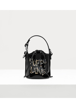 Vivienne Westwood Mini Daisy Drawstring Bucket Leather Black