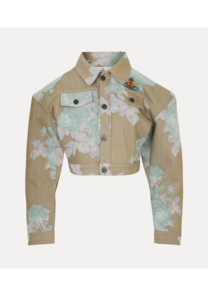 Vivienne Westwood Cropped Denim Boxer Jacket Cotton / Polyester Floral XS Women