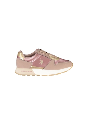 Chic Pink Laced Sports Sneakers with Contrast Details - EU38/US8
