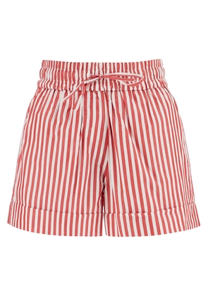 Ganni striped cotton shorts for men/w - 34 White