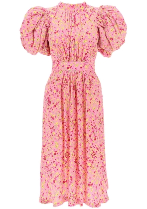 jacquard dress with puffy sleeves - 36 Rose
