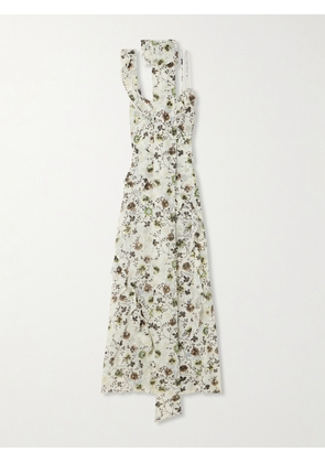 SIEDRÉS - Monica Asymmetric Ruffled Floral-print Recycled-georgette Maxi Dress - Multi - x small,small,medium
