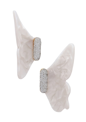 Lele Sadoughi Crystal Papillon Earring in Ivory.