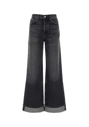 AGOLDE Dark Grey Denim Dame Wide-leg Jeans