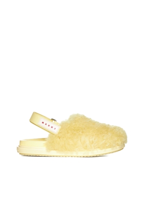 Marni Slipper With Fur And Adjustable Strap