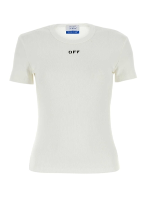 Off-White White Stretch Cotton T-shirt
