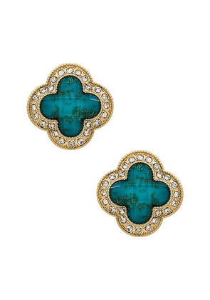 8 Other Reasons Clover Stud Earring in Metallic Gold.