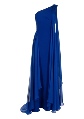 Amsale one-shoulder chiffon gown - Blue