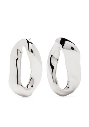 Marni asymmetric oval metal earrings - Silver