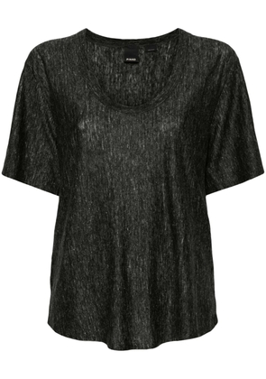 PINKO short-sleeve linen T-shirt - Black