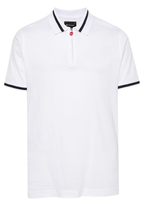 Kiton zip-up cotton polo shirt - White