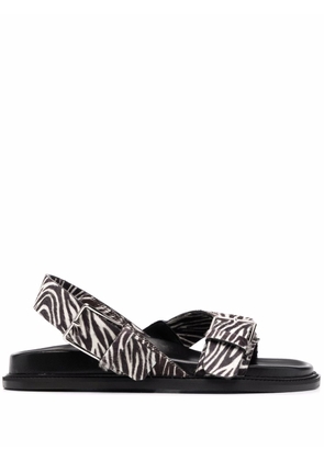 Scarosso Hailey zebra-print sandals - Black