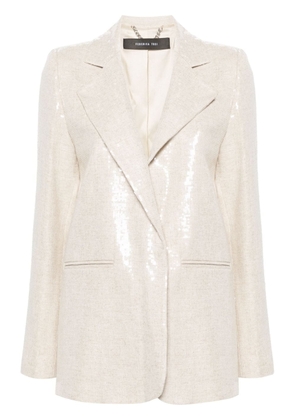 Federica Tosi sequinned single-breasted blazer - Neutrals