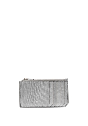 Saint Laurent metallic leather cardholder - Silver