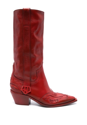 Enfants Riches Déprimés calf-high cowboy boots - Red