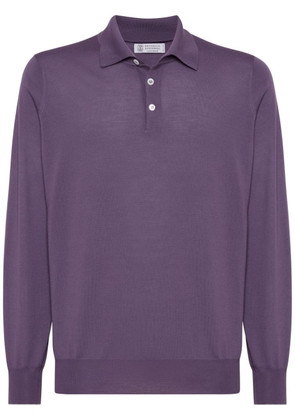 Brunello Cucinelli polo-collar cotton polo shirt - Purple