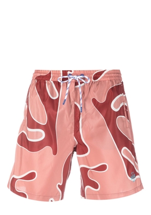 Jacob Cohën abstract-print swim shorts - Red
