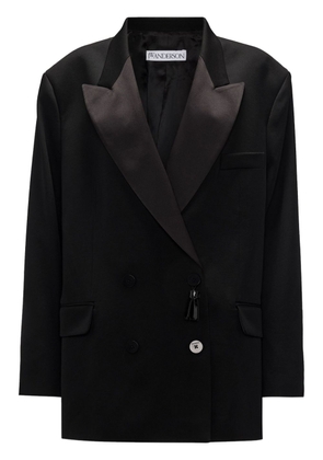 JW Anderson double-breasted contrasting-collar blazer - Black
