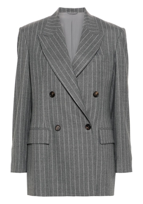 Brunello Cucinelli pinstriped wool blazer - Grey