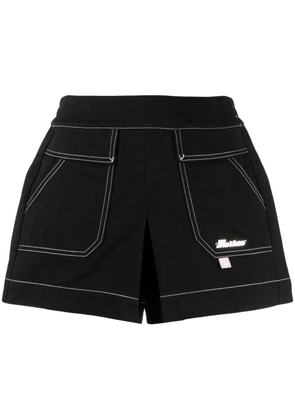Musium Div. logo-plaque cotton shorts - Black