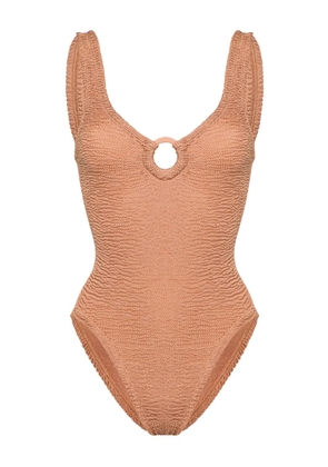 Hunza G Celine shirred swimsuit - Brown