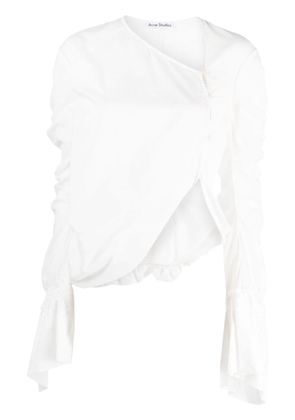 Acne Studios draped asymmetric cotton blouse - White