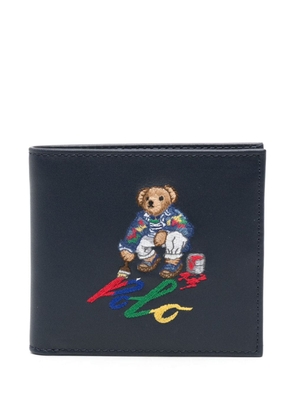 Polo Ralph Lauren logo-embroidered leather wallet - Blue