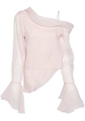 Aje Edith draped cold-shoulder blouse - Pink