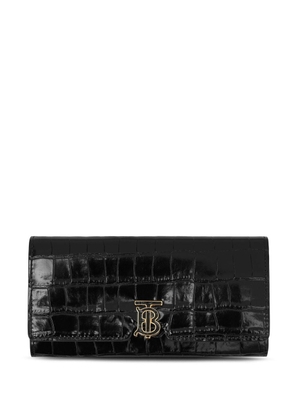 Burberry logo-plaque leather wallet - Black