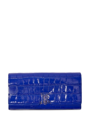 Burberry logo-plaque leather wallet - Blue