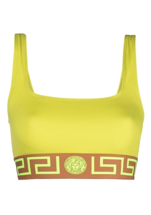 Versace Greca-detail bikini top - Yellow