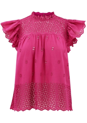 Ulla Johnson Kassi broderie-anglaise top - Pink