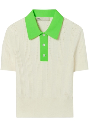 Tory Burch cotton pointelle polo shirt - Green