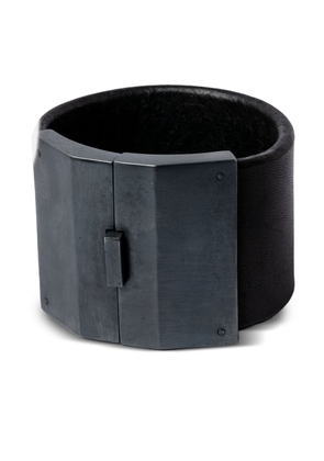 Parts of Four Box Lock leather bracelet - Black