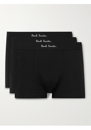 Paul Smith - Three-Pack Stretch Organic Cotton Boxer Briefs - Men - Black - S