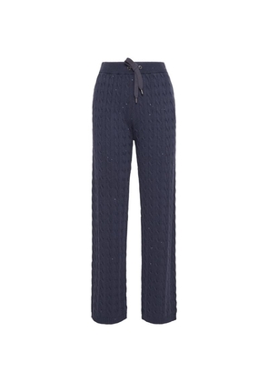 Brunello Cucinelli Cable-Knit Sequinned Sweatpants