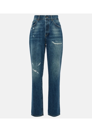 Dolce&Gabbana Distressed high-rise straight jeans