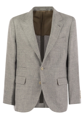 Brunello Cucinelli Linen, Wool And Silk Diagonal Deconstructed Jacket